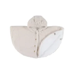 Poncho de voyage en fausse-fourrure beige