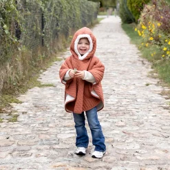 Poncho de voyage 9-36M matelassé et doublé brick