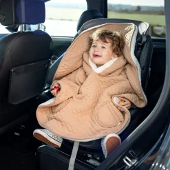Poncho de voyage 9-36M matelassé et doublé beige