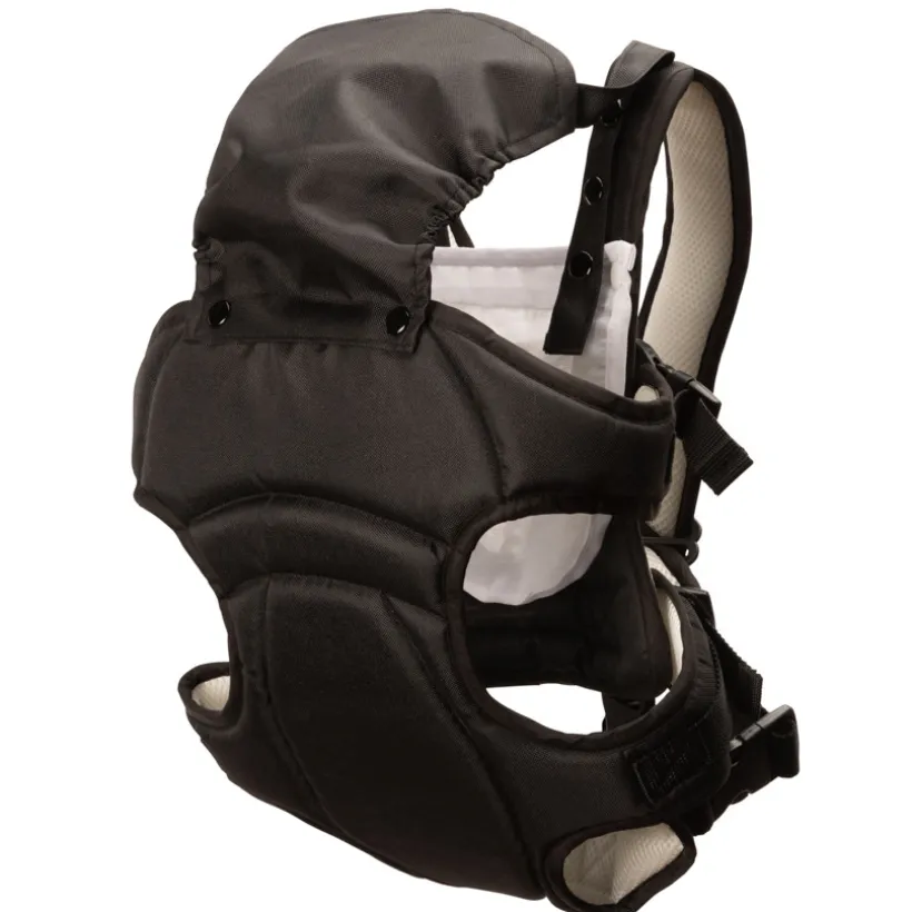 Porte-bébé avec bavoir intégré noir/beige