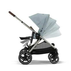 Poussette double avec panier Gazelle S taupe/stormy blue