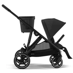 Poussette double Gazelle S 2023 - Châssis noir/Moon Black