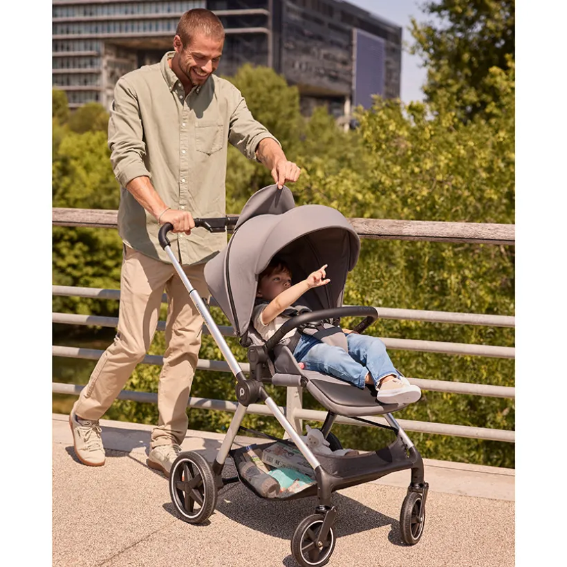 Poussette duo Athéna Xelium + siège-auto i-Prim gris/noir