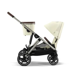 Poussette Gazelle S singel/double - Châssis Taupe / Siège Seashell Beige