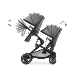 Poussette jumeaux Atlantic Twin Melange Grey