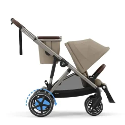 Poussette électrique avec panier e-Gazelle S taupe/almond beige