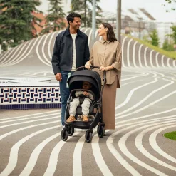 Poussette réversible avec roues pivotantes 360° Swiv caviar
