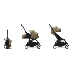 Poussette Stokke® YOYO³ de la naissance à 3 ans - cadre noir/toffee