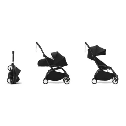 Poussette Stokke® YOYO³ de la naissance à 3 ans - cadre noir/noir