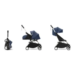 Poussette Stokke® YOYO³ de la naissance à 3 ans - cadre blanc/bleu Air France