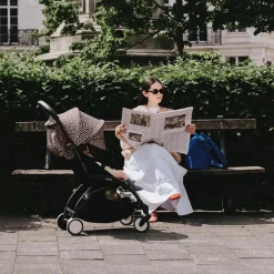 Poussette Stokke® YOYO³ à partir de 6 mois - cadre noir/léopard