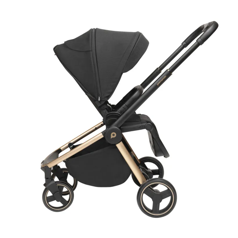 Poussette trio Alba avec nacelle noir/champagne