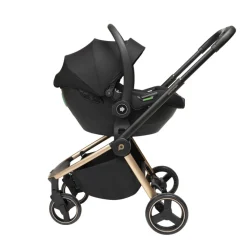 Poussette trio Alba avec nacelle noir/champagne