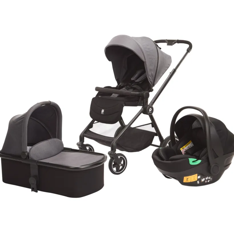 Poussette trio Athéna avec siège-auto i-Prim gris