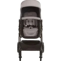 Poussette trio combinée avec siège-auto et couffin gris chiné/noir