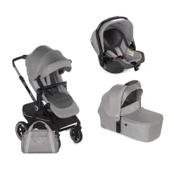 Poussette Trio Crosslight 3 à LED + nacelle Sweet + coque Koos i-Size dim grey