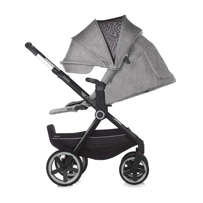Poussette Trio Crosslight 3 à LED + nacelle Sweet + coque Koos i-Size dim grey