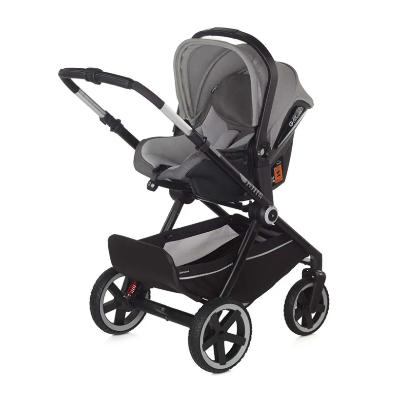 Poussette Trio Crosslight 3 à LED + nacelle Sweet + coque Koos i-Size dim grey