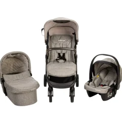 Poussette trio Triade avec siège-auto et nacelle gris