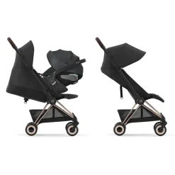 Poussette ultra-compacte Coya matt black/peach pink