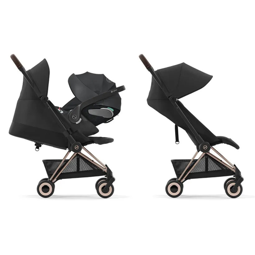 Poussette ultra-compacte Coya matt black/peach pink