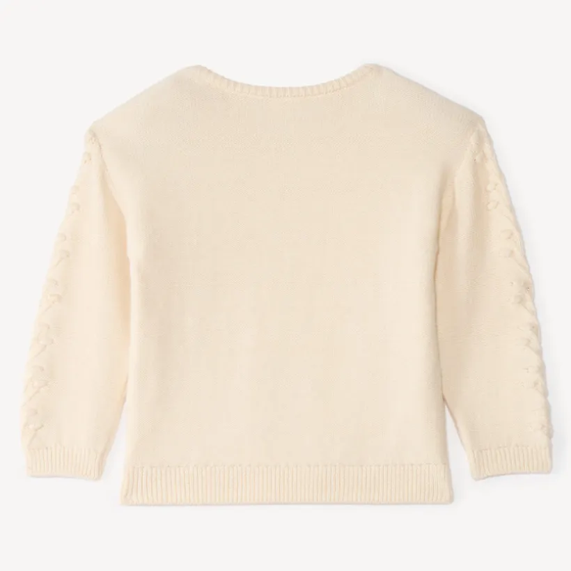 Pull bébé fille en tricot relief fantaisie