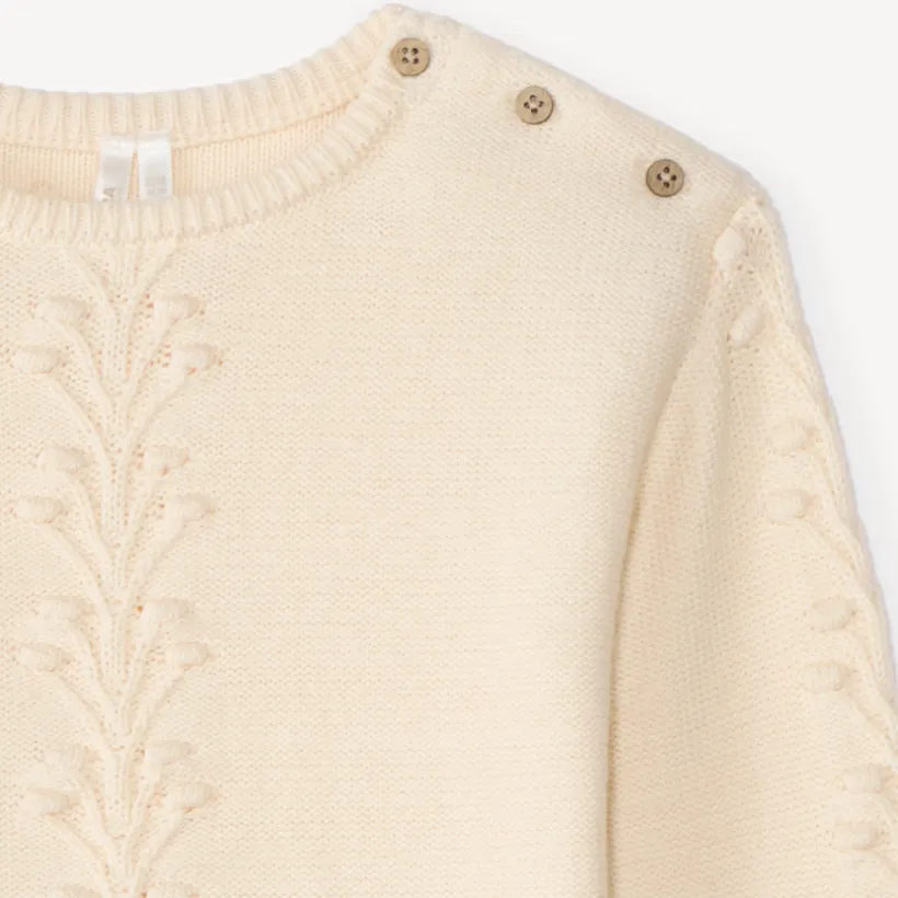 Pull bébé fille en tricot relief fantaisie