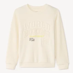 Pull bi-matière avec motif en relief pour garçon