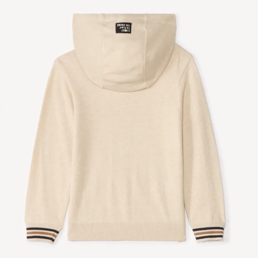 Pull à capuche avec inscription jacquard pour garçon