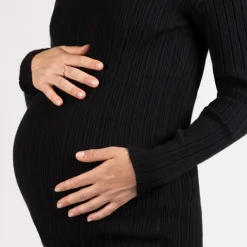 Pull chaussette côtelé à col montant pour femme