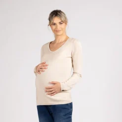 Pull de grossesse en tricot uni
