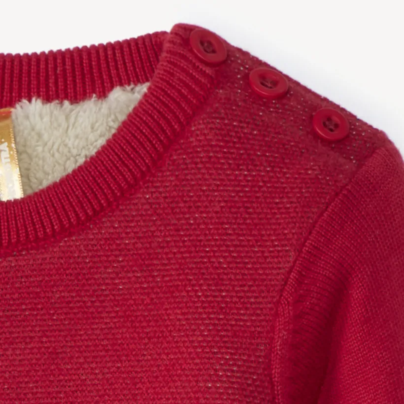 Pull de Noël en tricot doublé sherpa pour bébé garçon