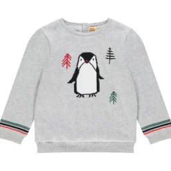 Pull de Noël en tricot motif pingouin et sapins pour bébé garçon