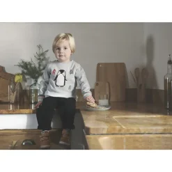 Pull de Noël en tricot motif pingouin et sapins pour bébé garçon