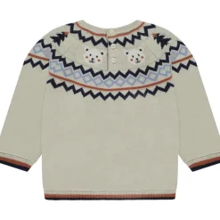 Pull doublé en velours avec motifs jacquard pour bébé garçon
