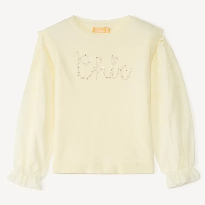 Pull 2-en-1 à manches longues fantaisie pour fille