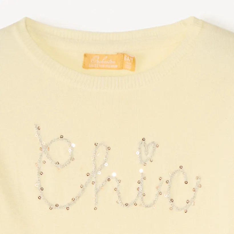 Pull 2-en-1 à manches longues fantaisie pour fille