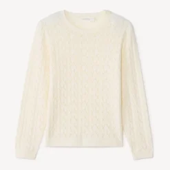 Pull en tricot ajouré uni pour fille