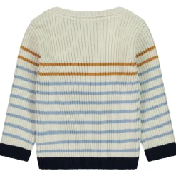 Pull en tricot côtelé et rayé pour bébé garçon