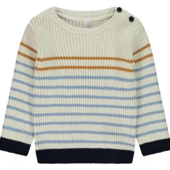 Pull en tricot côtelé et rayé pour bébé garçon