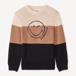 Pull en tricot effet color block SmileyWorld pour garçon