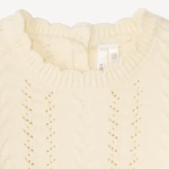 Pull en tricot fantaisie ajouré effet 2-en-1 pour bébé fille