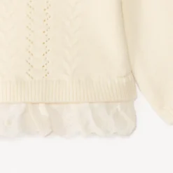Pull en tricot fantaisie ajouré effet 2-en-1 pour bébé fille