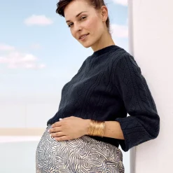 Pull en tricot fantaisie à manches bouffantes pour femme