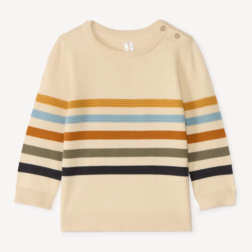 Pull en tricot fantaisie rayé pour bébé garçon
