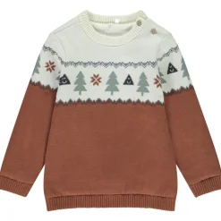 Pull en tricot jacquard doublé velours pour bébé garçon