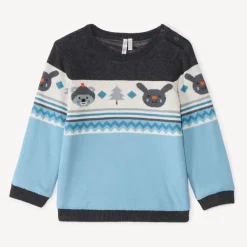Pull en tricot jacquard doublé velours pour bébé garçon