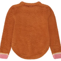 Pull en tricot jacquard effet fourrure pour fille