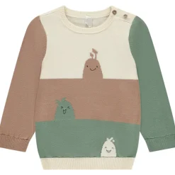 Pull en tricot jacquard tricolore pour bébé garçon