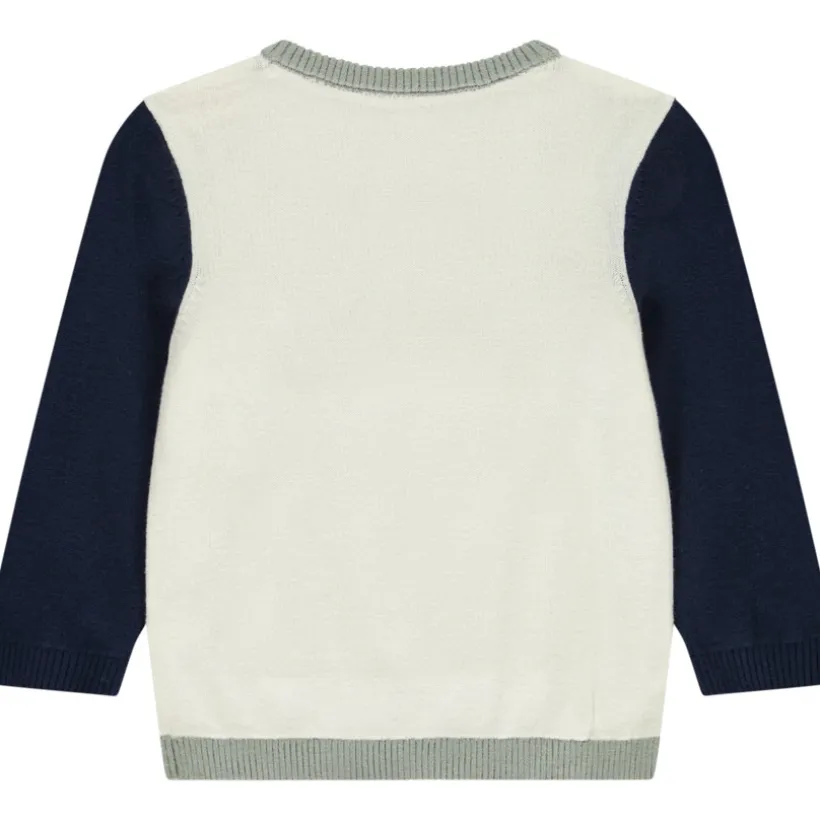 Pull en tricot ludique effet color block pour bébé garçon